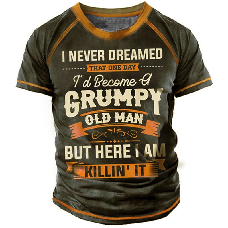 Miesten Sukupuolineutraali Kirjain Graafiset tulosteet T-paita Slogan T-paidat Grumpy Old Man T-paita Lyhythihainen T-paita 3D-tulostus Tiukka pyöreä kaula-aukko Paita Urheilu Suunnittelija Vapaa-aika 2025 - $18.99 –P2