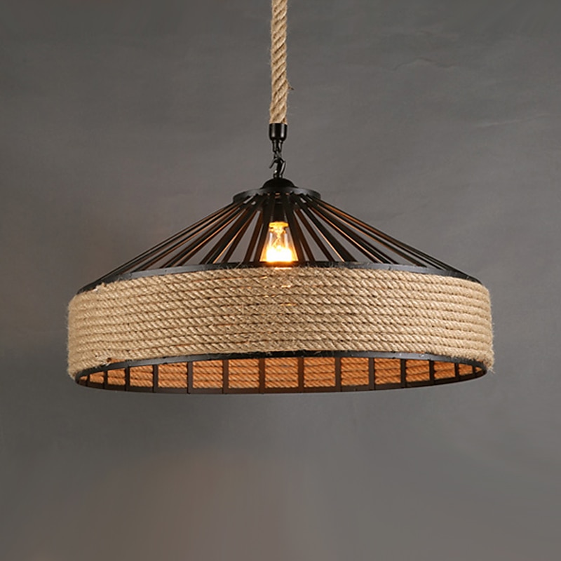 30/40 cm Island Design Pendant Light LED Hemp Rope Metal Country Vintage Farmhouse Nordic Style 220-240V 2025 - $120.99 –P5