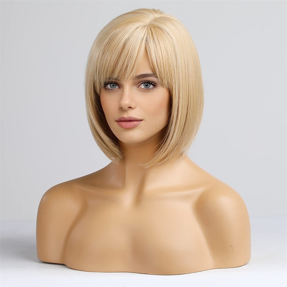 bob gemengde bruine pruiken voor vrouwen met pony 2025 - $28.99 –P7
