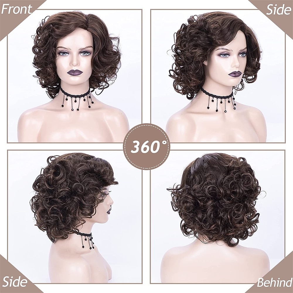 Short Burgundy Curly Wigs for Black Women Ombre Wine Red Full Curly Wigs Natural Looking Synthetic Burgundy Short Hair Wigs 2026 - $29.99 –P14