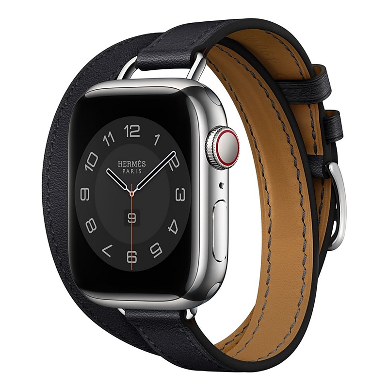 Double Tour Compatível com Pulseira Apple Watch 38mm 40mm 41mm 42mm 44mm 45mm 49mm Fecho de Metal Ajustável Couro PU pulseira de substituição para iwatch Ultra 2 Series 9 8 7 SE 6 5 4 3 2 1 de 2025 por $20.99 -P4