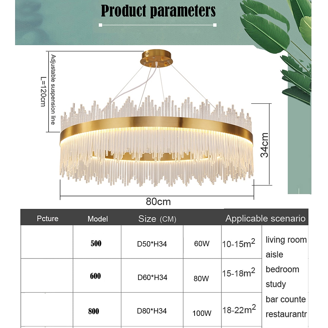 LED Pendant Light 50 / 60 / 80cm Light Luxury European K9 High end Crystal Chandelier Dimming Ceiling Lamp Suitable for Bedroom Dining Room Study AC110V AC220V 2025 - $519.99 –P1