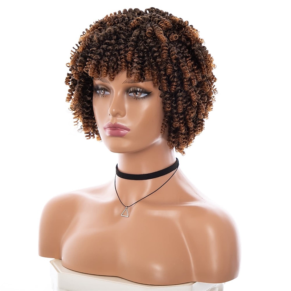 parrucche grigie per donne nere parrucche afro parrucche ricci corti parrucca riccia crespa con frangetta parrucche di capelli naturali del 2025 a $36.99 –P5