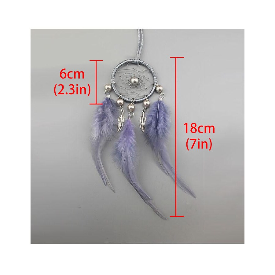 6CM Small Purple Dream Catcher Car Hanging Handmade Gift Woven Feather Feather Cute Keychain Ornament Decor Art Boho Style Home Crafts Decorative 2025 - $15.49 –P1