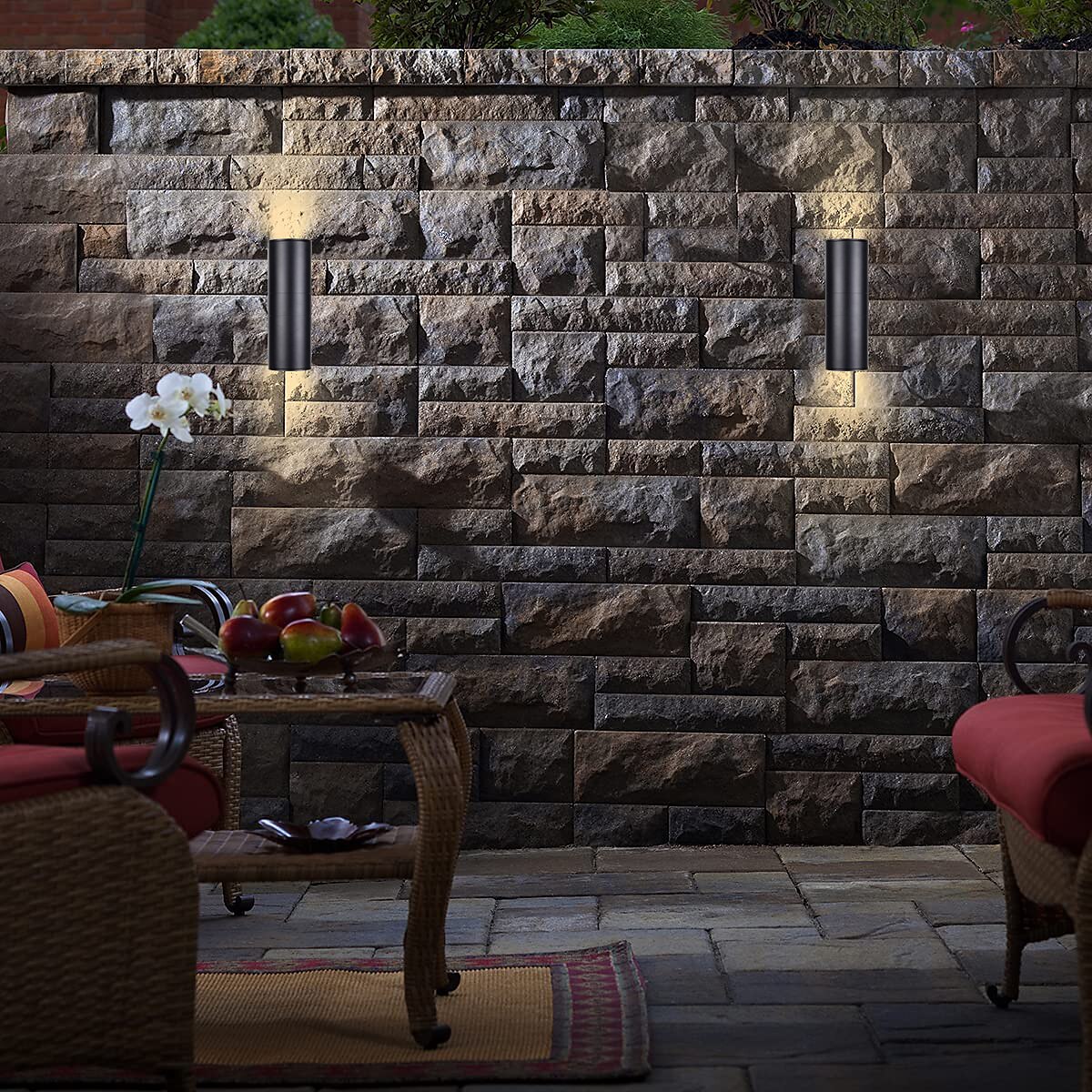 l.t luci 30 cm applique da parete per esterni lampada da parete a led impermeabile nera muta su e giù pannocchia in alluminio luminoso adatta per grondaia del giardino garage ac85-265v del 2025 a $78.99 –P5