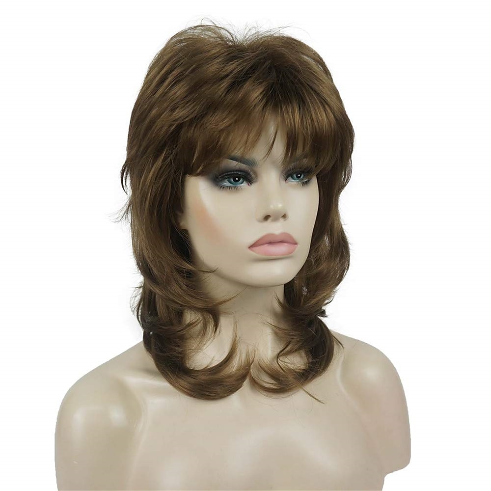 shaggy couches perruque longueur d'épaule femmes perruque avec une frange de cheveux perruque de cheveux synthétiques de qualité supérieure pour les femmes de 2025 ? $28.99 –P17