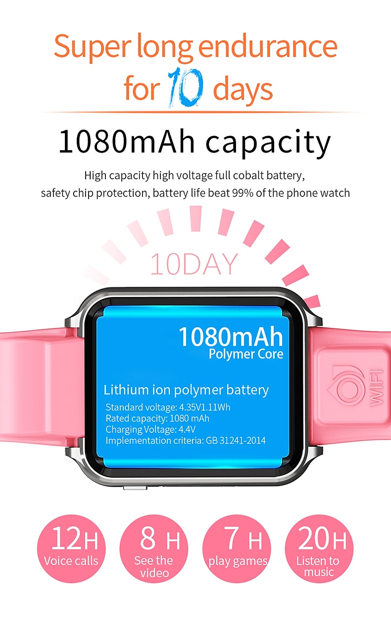 H1 Smart Watch 1.54 inch Smartwatch Fitness Running Watch Bluetooth 4G Pedometer Alarm Clock Calendar Compatible with Android iOS Kid's Women GPS with Camera IP 67 31mm Watch Case 2025 - $95.99 –P4