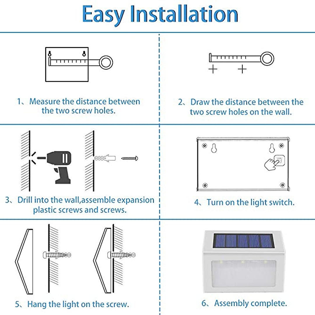 2 шт., открытый солнечный свет для ступеней, ночник для лестницы, садовый двор, водонепроницаемый солнечный забор, угловое освещение, украшение, водонепроницаемый светильник для лестницы 2026 - $25.99 –P15