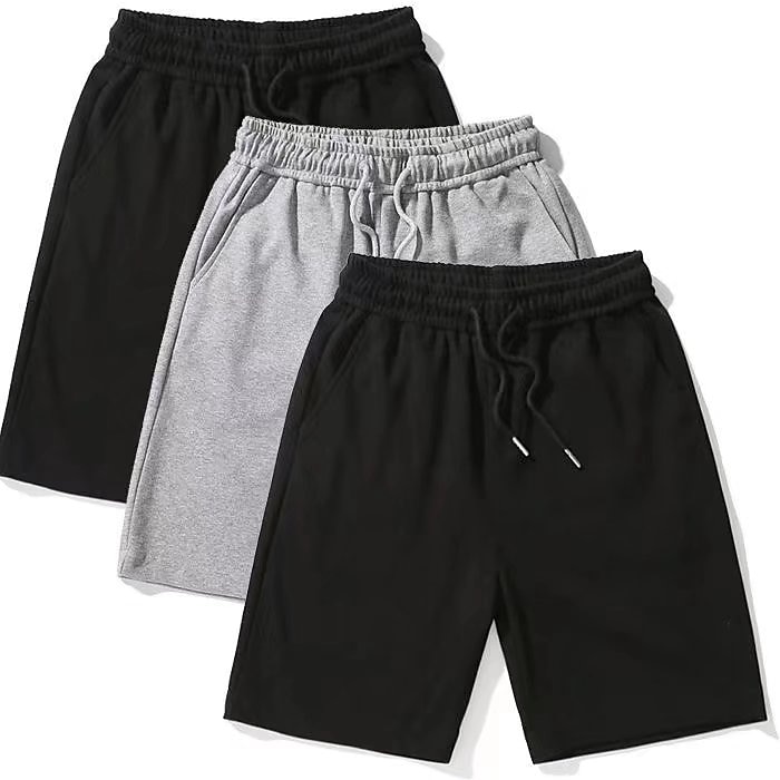 Herr Svett shorts Säckiga Shorts Ensfärgat Andningsfunktion Mjuk Kort Ledigt Dagligen Stylish Ledigt Svart Grå Microelastisk 2025 - $11.49 -P1