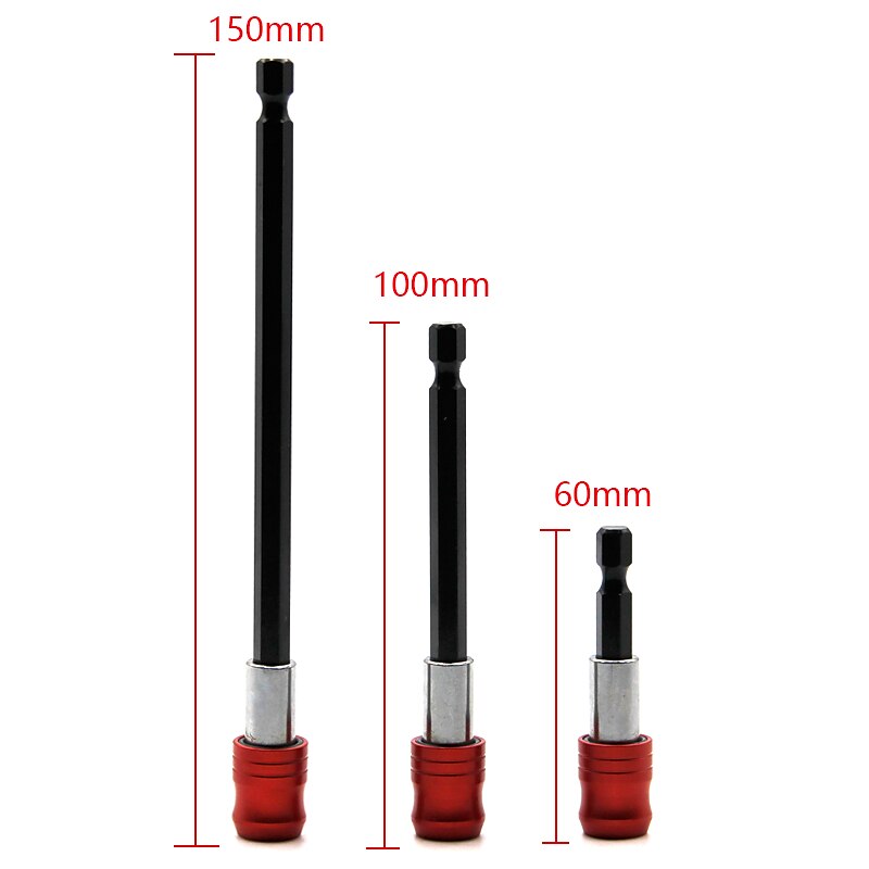 1/4 Inch Red Hexagonal Handle Batch Head Extension Rod Magnetic Screwdriver Quick Release Self-locking Extension Rod 60/100/150mm 2025 - $12.99 –P9