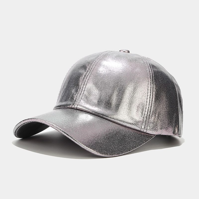 veckad pu basebollkeps unisex man kvinna gnistrande justerbar utomhus snapback hatt färgglad toppad keps scenen hip-hop hatt 2025 - $12.99 –P8