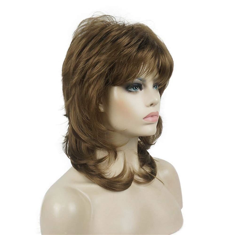 shaggy couches perruque longueur d'épaule femmes perruque avec une frange de cheveux perruque de cheveux synthétiques de qualité supérieure pour les femmes de 2025 ? $28.99 –P18