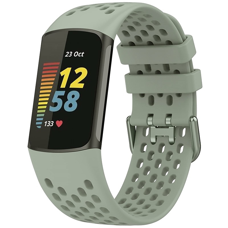 Correa de Smartwatch Compatible con Fitbit Charge 5 Silicona suave Reloj inteligente Correa Impermeable Ajustable Transpirable Correa Deportiva Reemplazo Pulsera 2025 - $11.99 –P11
