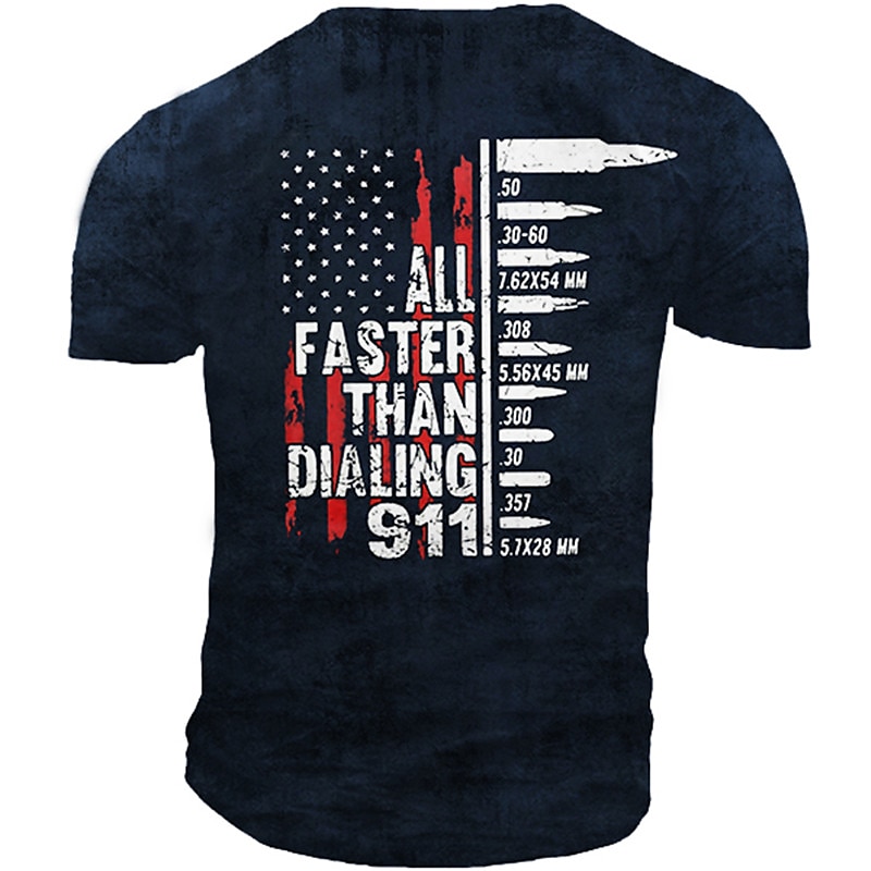 T-shirt à manches courtes Unisexe Drapeau national pour le jour des anciens combattants T-shirt à lettre graphique usé imprimé 3D col rond mode sportive décontractée extérieure style de rue de 2025 ? $17.99 –P4