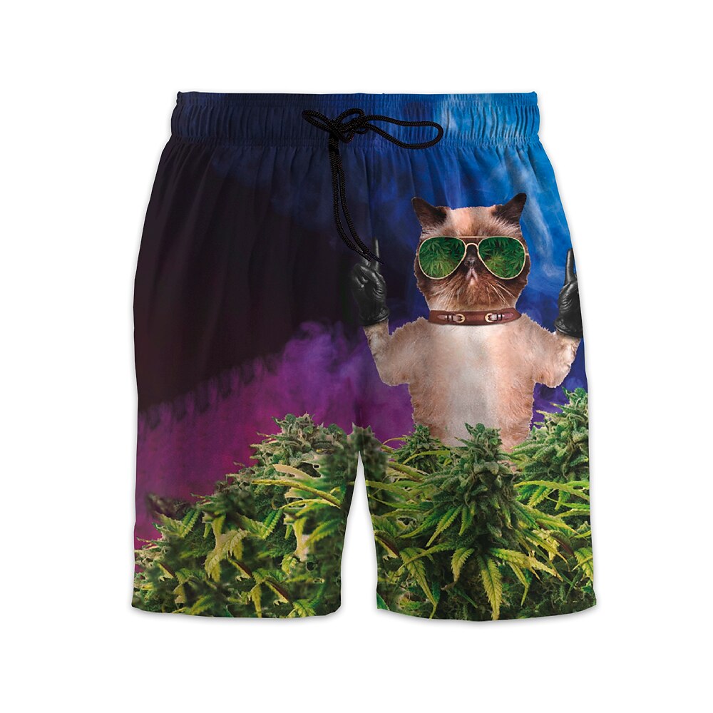 Homens Calção Justo de Natação Shorts de Natação Secagem Rápida Leve Bermuda de Surf Calças Com bolsos Com Cordão Natação Surfe Praia Esportes Aquáticos Animais Verão de 2025 por $23.99 –P4