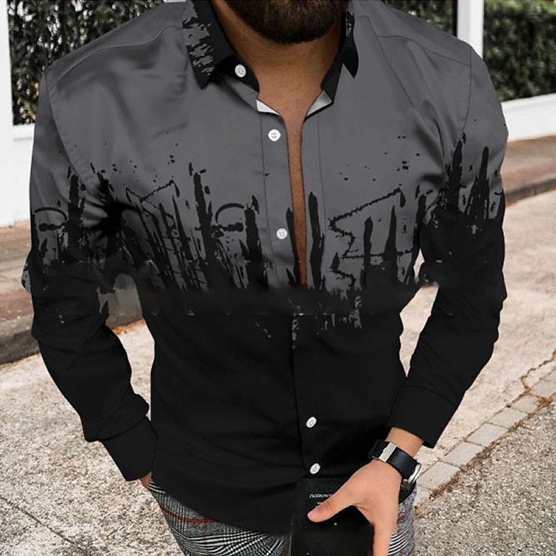 Per uomo Geometrica Rendering Camicia Camicia con bottoni Manica corta Di tendenza Originale Informale Informale Giornaliero Spiaggia Primavera estate Collo ripiegabile Bottone giù Nero / Bianco del 2025 a $24.99 –P3