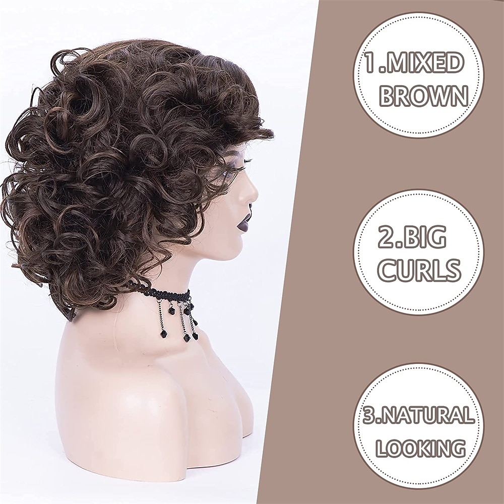 Short Burgundy Curly Wigs for Black Women Ombre Wine Red Full Curly Wigs Natural Looking Synthetic Burgundy Short Hair Wigs 2026 - $29.99 –P11