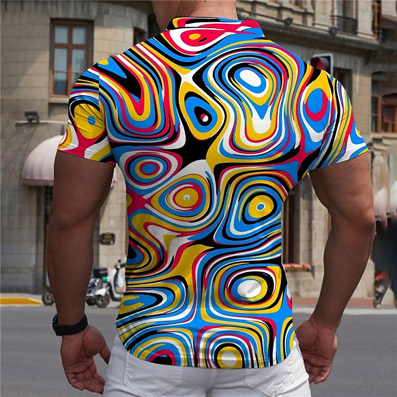 Homens Gráfico Camisas Polo com zíper Camisa de golfe Manga Curta Camisas polo Camisas de colarinho Casual Roupas de férias Desgaste Rave Trajes de festa Impressão 3D Polo com fecho de correr de um de 2025 por $22.99 –P2