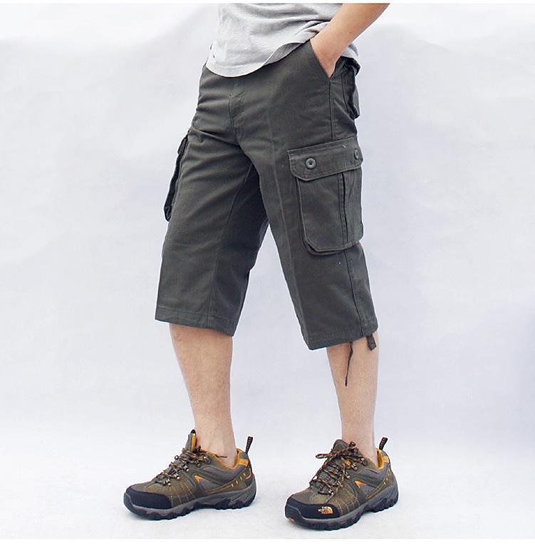 Herr Cargo-shorts Vandringsshorts Militär Sommar Utomhus Ripstop Andningsfunktion Snabb tork Multi Pocket Capribyxor Underdelar Under knäet Amy Green Svart Bomull Klättring Camping / vandring 2025 - $25.99 –P6