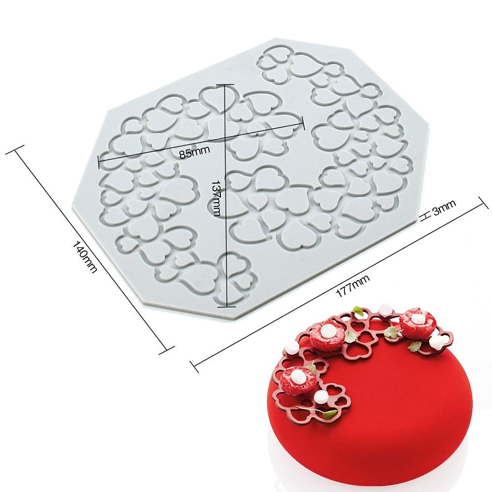 lång remsa kärlek bubbla fondant spets pad pyssel bak dekoration molekylär matlagning tryckform 2025 - $2.99 –P10