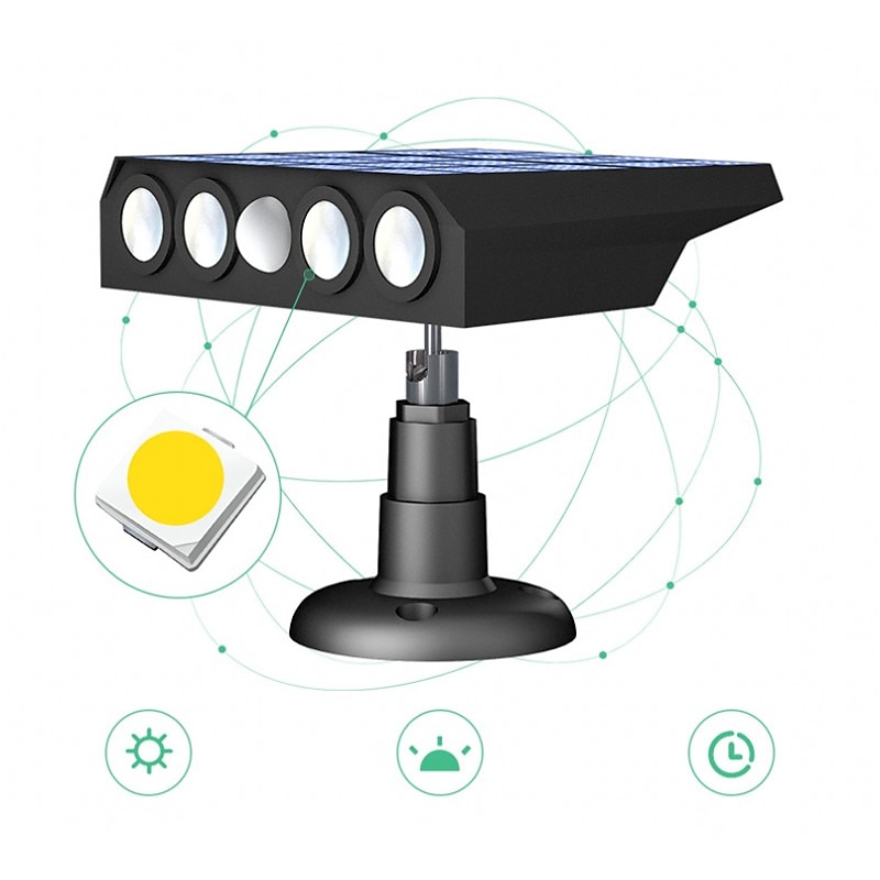 lumière d'inondation solaire intelligente 4led porche lumière réverbère extérieur pour jardin cour escalier étape clôture éclairage décoratif de 2025 ? $29.99 –P7