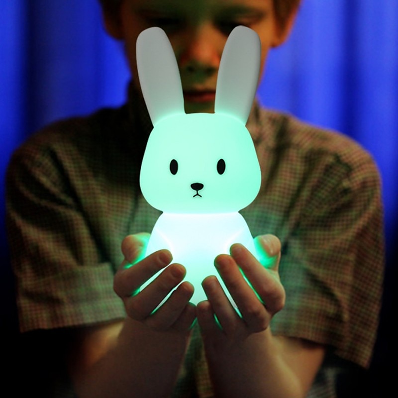 led kanin nattlys kaninlampe for barn berøringssensor dyr tegneserie søt lampe fargerik usb oppladbar silikongave barnehage jente gutt småbarn kawaii romdekorasjon soverom nattbordslampe 2025 - $35.99 –P11