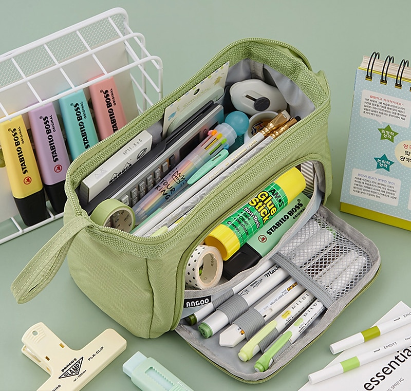 astuccio per matite astuccio per penne borsa per pennarelli multifunzione resistente all'usura con tela con cerniera per i bambini degli studenti delle scuole, regalo di ritorno a scuola del 2025 a $20.99 –P1