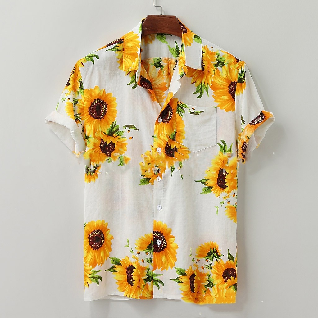 Per uomo Faretto multicolore Camicia Camicia con bottoni Manica corta Streetwear Originale Informale Esterno Informale Giornaliero Estate Collo ripiegabile Bottone giù Giallo Chiaro Giallo Rosa Blu del 2025 a $24.99 –P1
