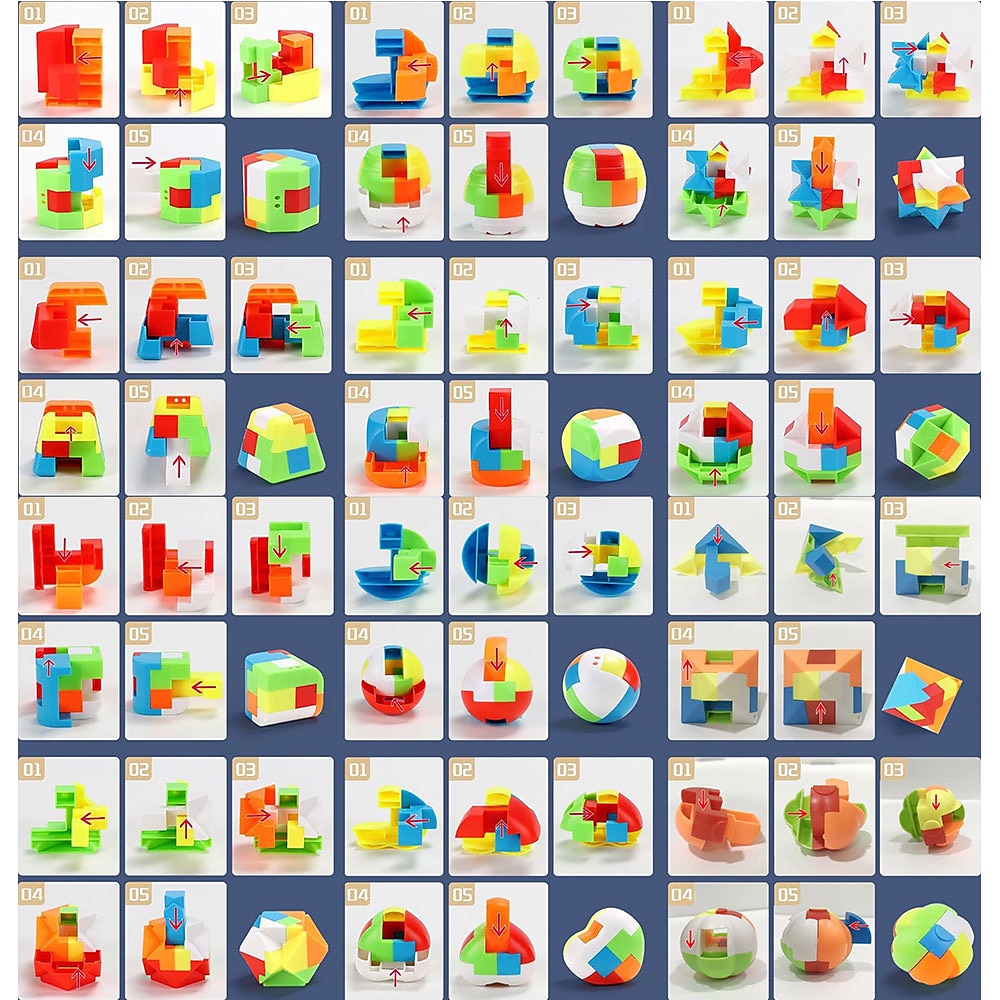 Brain Teaser Puzzles for Teenagers and Adults 12Pcs 3D Unlock Interlock Magic Ball Puzzle ToysMindIQ Test Plastic Puzzle Games for Teens 2025 - $18.99 –P7