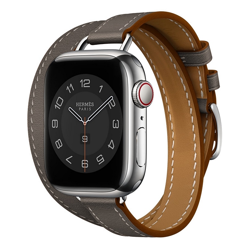 Double Tour Compatível com Pulseira Apple Watch 38mm 40mm 41mm 42mm 44mm 45mm 49mm Fecho de Metal Ajustável Couro PU pulseira de substituição para iwatch Ultra 2 Series 9 8 7 SE 6 5 4 3 2 1 de 2025 por $20.99 -P8