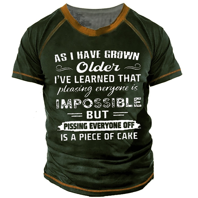 Men's Letter Graphic Prints Graphic Tee Funny T Shirts Old Man T Shirt Short Sleeve T shirt 3D Print Crew Neck Shirt Vintage Sports Designer Outdoor Street Daily Black Army Green Navy Blue Summer 2025 - $18.99 –P2
