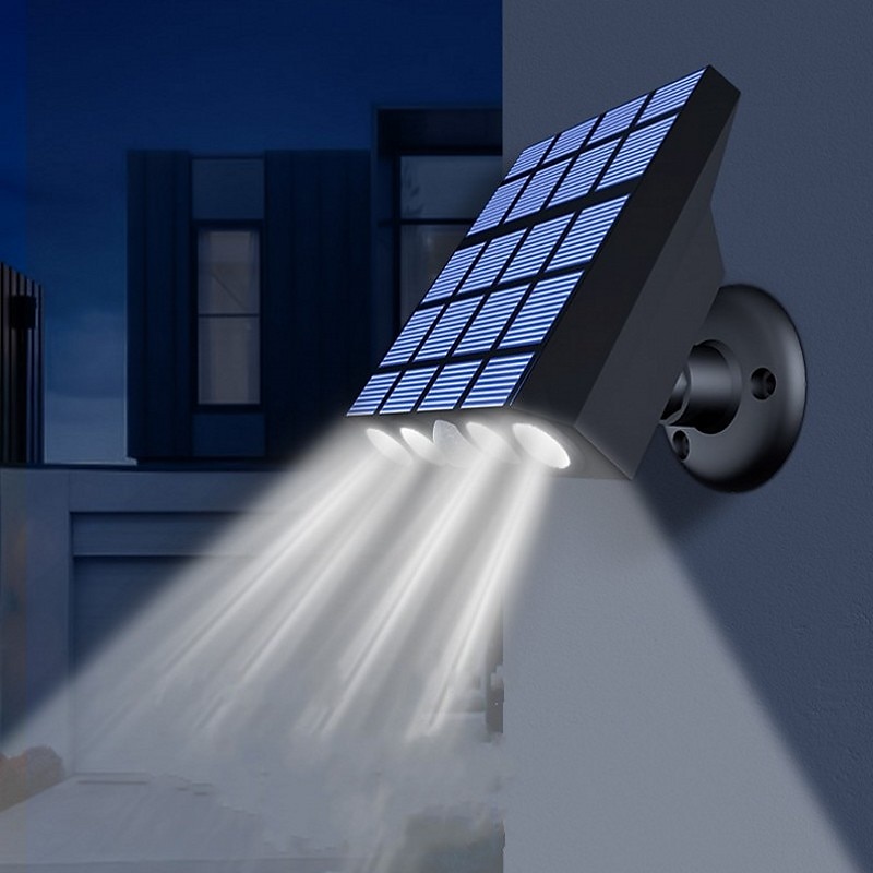 lumière d'inondation solaire intelligente 4led porche lumière réverbère extérieur pour jardin cour escalier étape clôture éclairage décoratif de 2025 ? $29.99 –P2