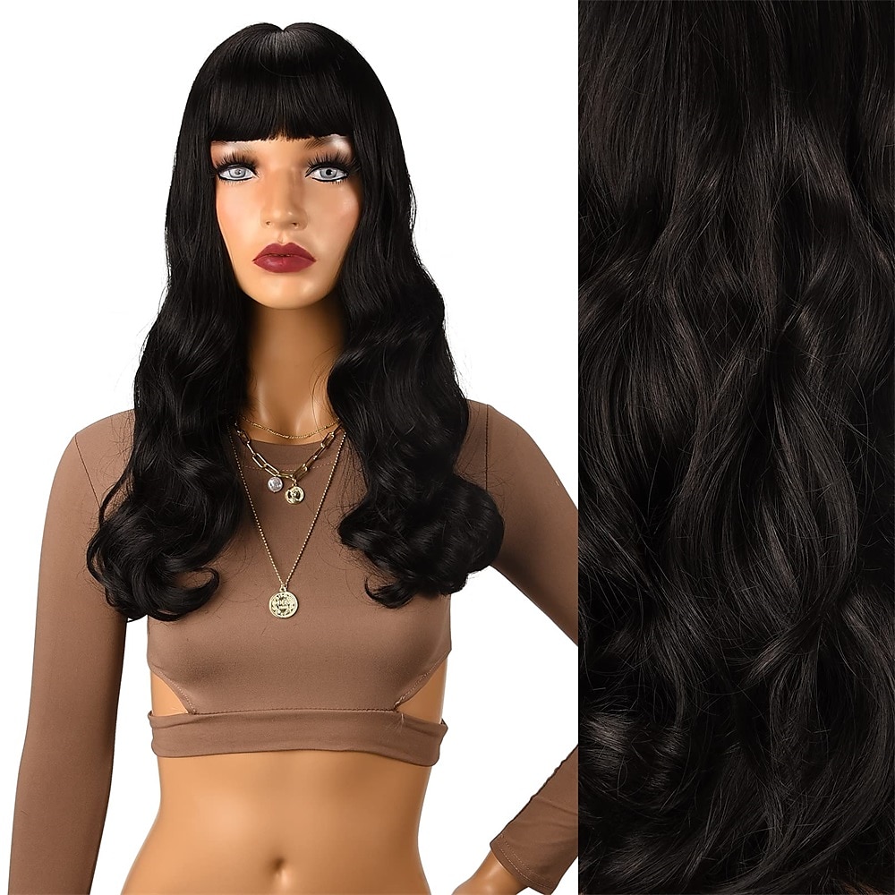 perruque marron vintage années 50 60 70 avec frange cheveux synthétiques pour femme perruque de carnaval de fête de 2025 ? R$136.06 –P10
