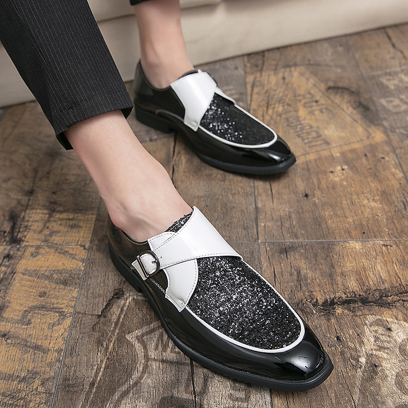 Men's Gold Glitter Dress Shoes – Shiny Formal Buckle Loafers for Parties, Weddings, and Special Events 2025 - $59.99 –P2