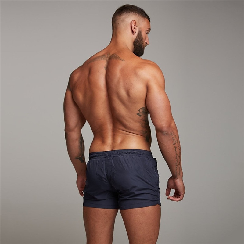 Homens calções atléticos Shorts de 3 polegadas Calções de treino Short curto Shorts de Corrida com forro de malha Bolso Com Zíper Design de cordão elástico Côr Sólida Respirável Secagem Rápida Curto de 2025 por $12.99 –P5