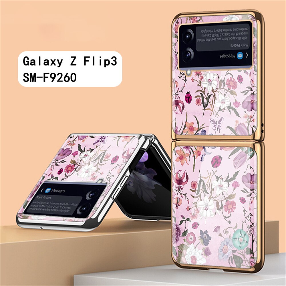 For Samsung Z Flip 4 Case,ultra-thin Tempered Glass Phone Case