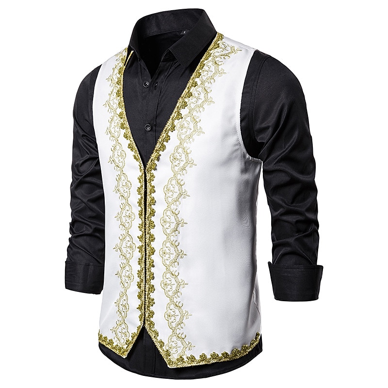 Retrò Vintage Rococò Vittoriano Mascherata Gilet Principe Ricamo Costume Per uomo Mascherata Festa / Sera Carnevale di Venezia Adulti Gilet del 2026 a $41.99 –P11