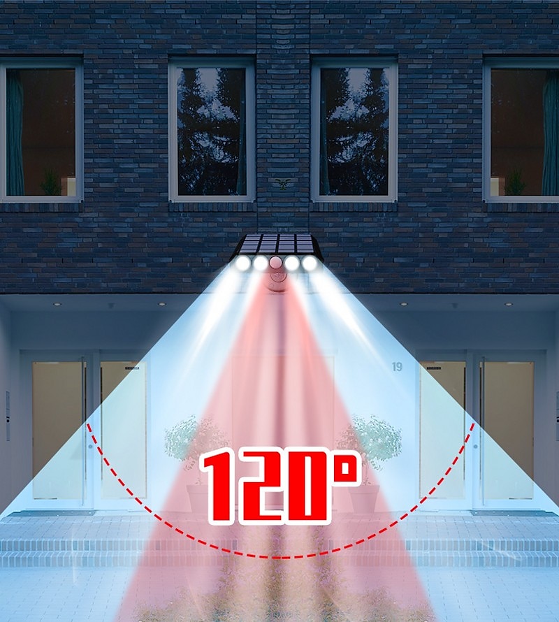 lumière d'inondation solaire intelligente 4led porche lumière réverbère extérieur pour jardin cour escalier étape clôture éclairage décoratif de 2025 ? $29.99 –P6