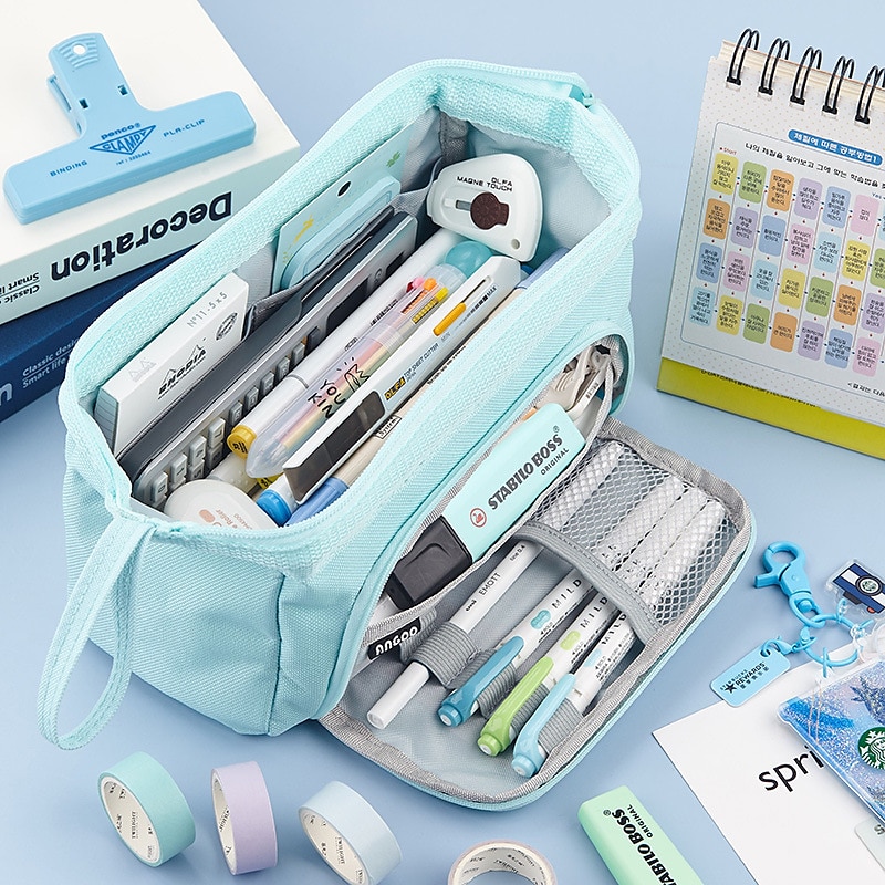 astuccio per matite astuccio per penne borsa per pennarelli multifunzione resistente all'usura con tela con cerniera per i bambini degli studenti delle scuole, regalo di ritorno a scuola del 2025 a $20.99 –P10