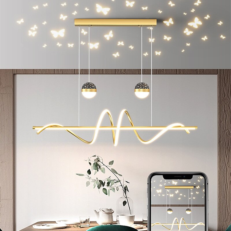 100 cm Pendant Light LED Butterfly Projector Light Restaurant Lamp Modern Nordic Style Warm Creative Design Spiral Chandelier 2025 - $449.99 –P4