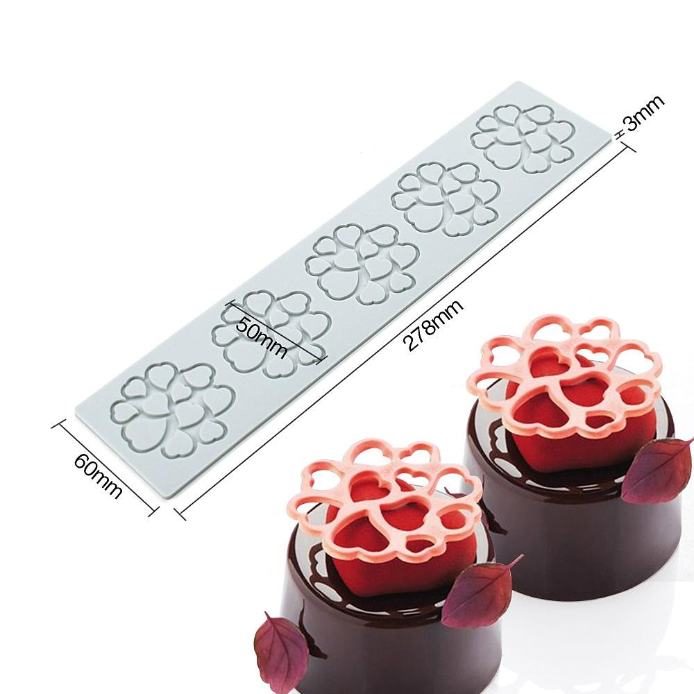 lång remsa kärlek bubbla fondant spets pad pyssel bak dekoration molekylär matlagning tryckform 2025 - $2.99 –P8