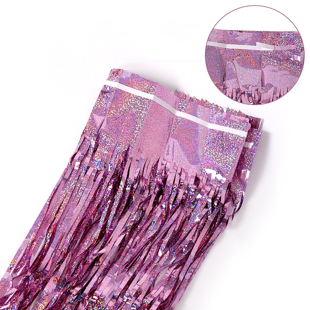 Tende con frange in lamina di orpello metallizzato oro, 3,28 x 6,5 piedi stelle filanti per cabine fotografiche dorate, oggetti di scena per cabine fotografiche, per tende da parete per porte di del 2025 a $16.49 –P3