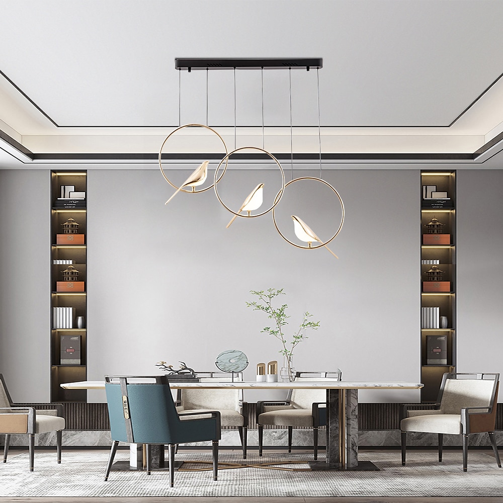 91 cm pandantiv reglabil candelabru cu led design pasăre metal contemporan stil nordic sufragerie 110-120v 220-240v 2025 - $599.99 –P1