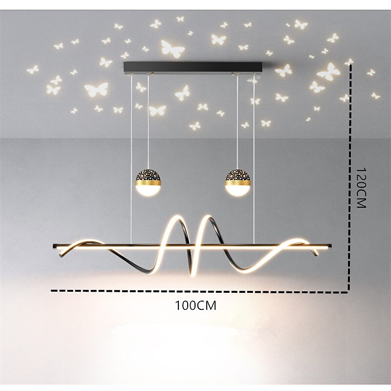 100 cm Pendant Light LED Butterfly Projector Light Restaurant Lamp Modern Nordic Style Warm Creative Design Spiral Chandelier 2025 - $449.99 –P3