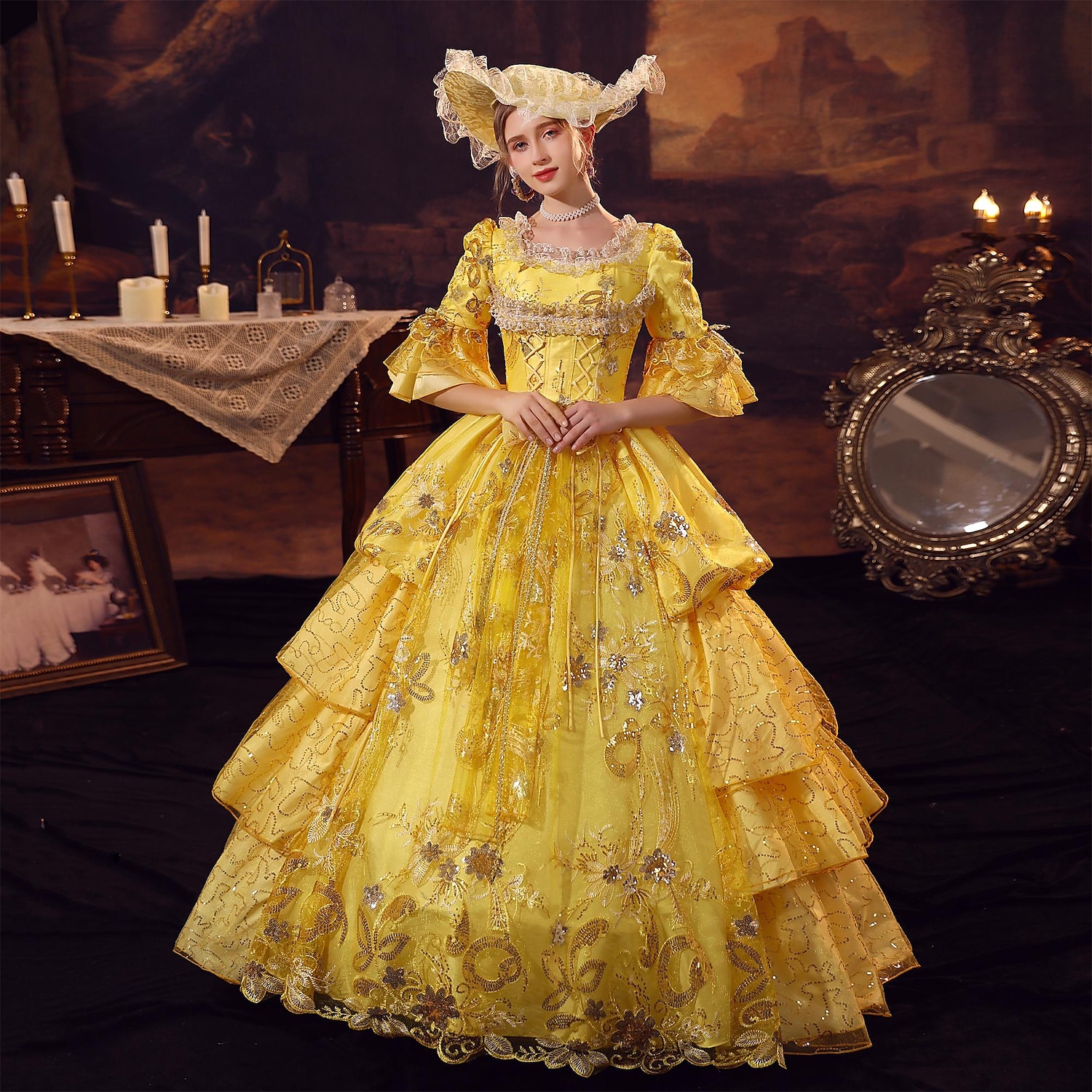 Da principessa Shakespeare Taglie forti Gotico Rococò Ispirato al vintage Medievale Vestiti Vestito da Serata Elegante Stile Carnevale di Venezia Per donna Costume Vintage ▾ Cosplay Feste Mascherata del 2026 a $251.59 –P4