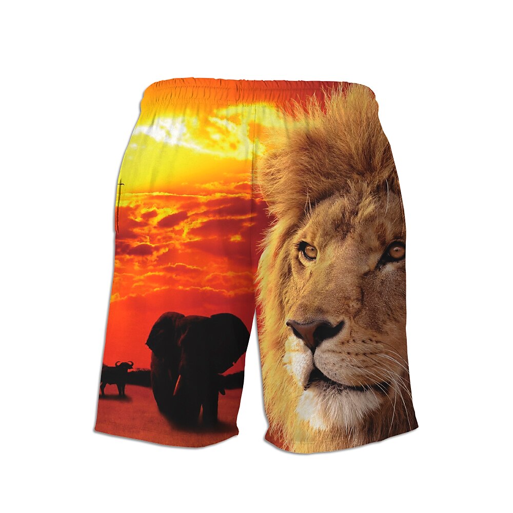 Homens Calção Justo de Natação Shorts de Natação Secagem Rápida Leve Bermuda de Surf Calças Com bolsos Com Cordão Natação Surfe Praia Esportes Aquáticos Animais Verão de 2025 por $23.99 –P3