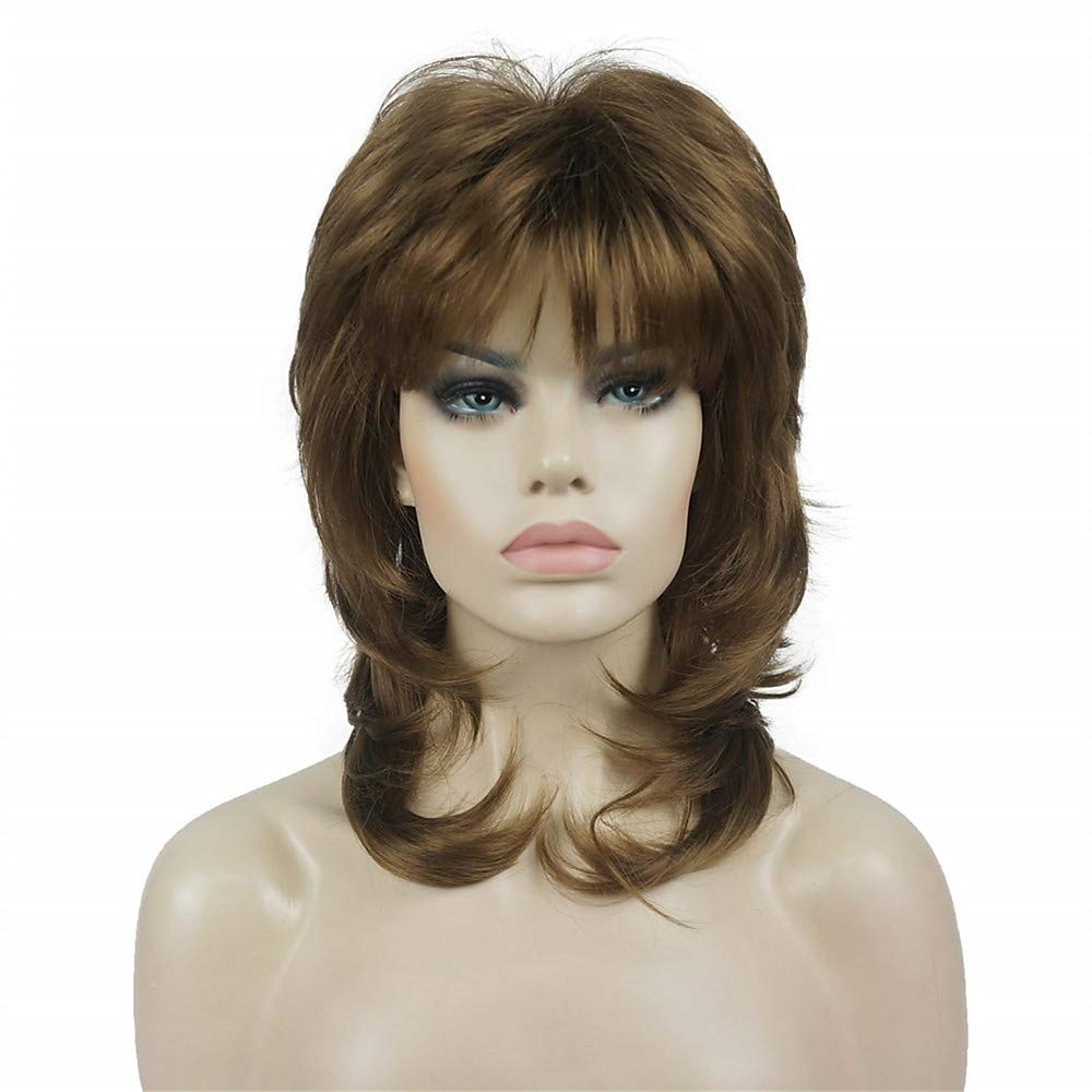 shaggy couches perruque longueur d'épaule femmes perruque avec une frange de cheveux perruque de cheveux synthétiques de qualité supérieure pour les femmes de 2025 ? $28.99 –P15