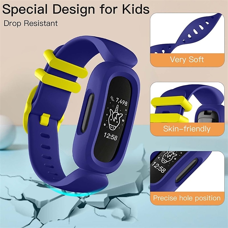 5 stuks Slimme horlogeband Compatibel met: Fitbit Ace 3 Zachte siliconen Smartwatch Band Waterbestendig Verstelbaar Ademend Sportband Vervanging Polsbandje 2025 - $22.99 –P2