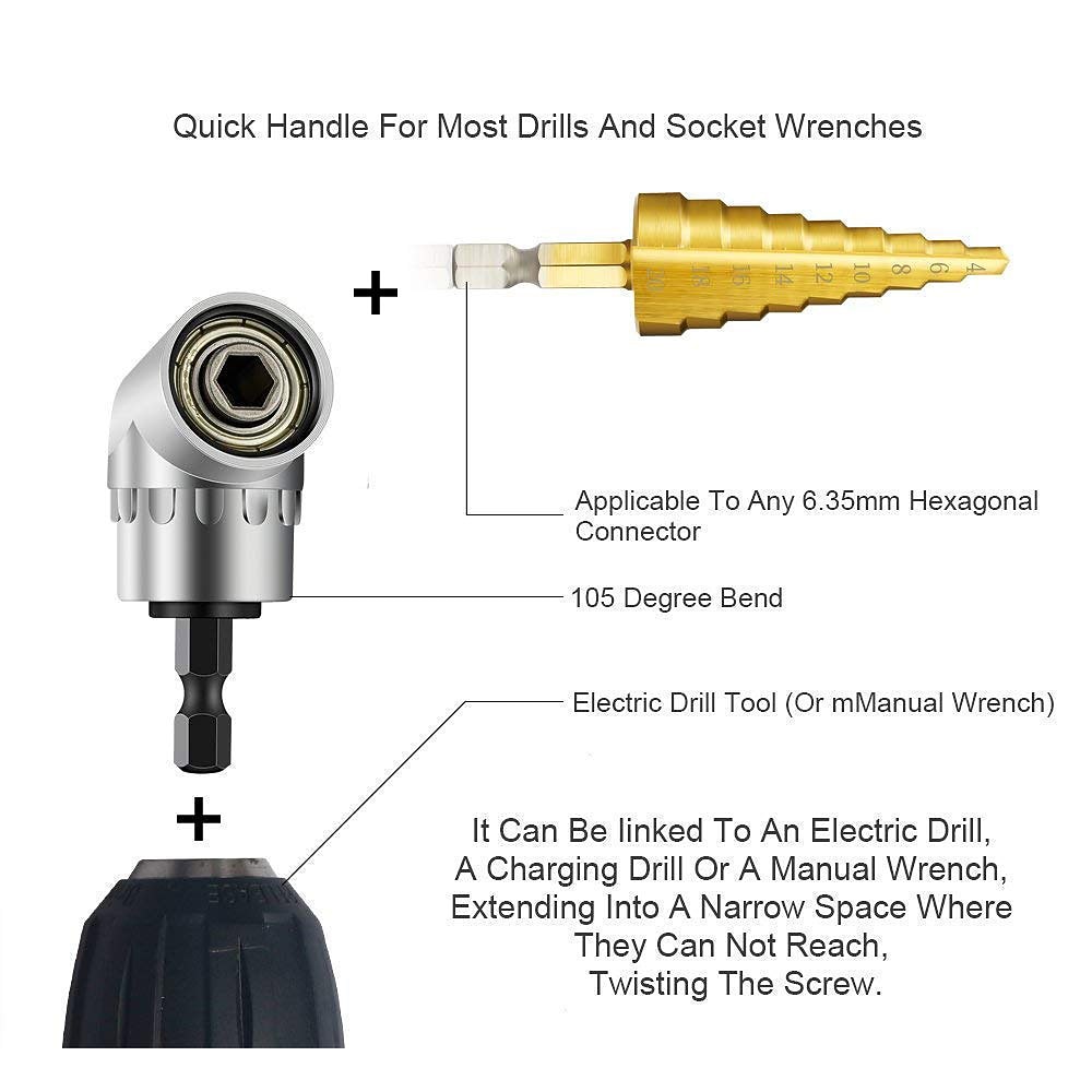 105 Degree Right Angle Drill Adapter Screwdriver Head Drill Shank Bit Steel Joint With Angle 1/4 Hex Bit Socket Screwdriver Bending Adapter 2026 - $11.99 –P14