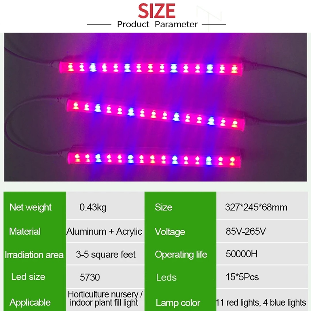 30cm T5 LED Grow Light - 6W Full Spectrum Phytolamp for Plants, Vegetables & Seedlings EU/US/UK/AU Plug AC85-265V 2026 - $29.99 –P9